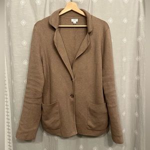 J.Crew blazer cardigan tan women’s large 100% cotton